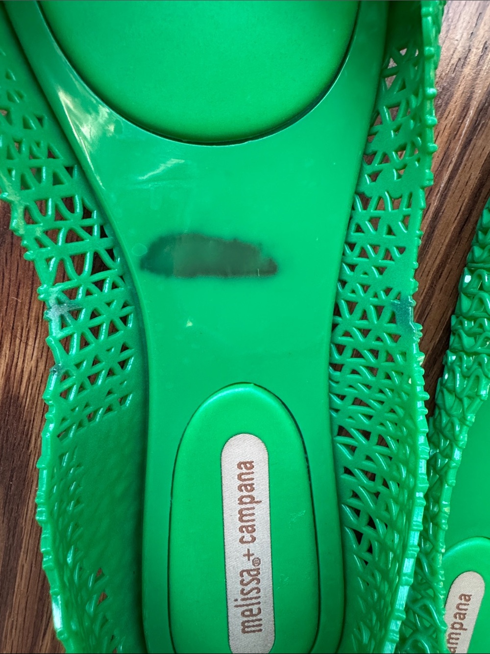 Melissa + Campana Kelly Green Lattice Jelly Flats Size  9 - Picture 10 of 10